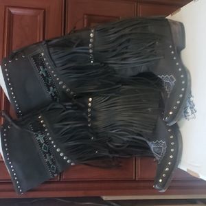 Gorgeous Double D Ranch high cowgirl boots black 8.5